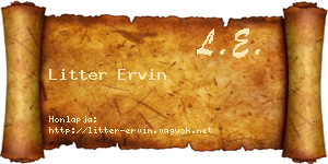 Litter Ervin névjegykártya